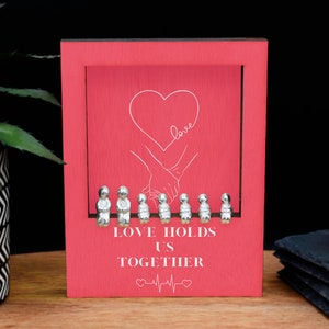 Love Holds Us Together - Family Plywood Ornament - Create Your Own Family Combination with 7 People Set (lrgpolo-ha23-loveholds)
