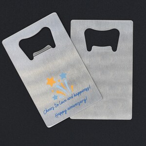 Ouvre-bouteille d'anniversaire en acier inoxydable - Format carte, inscription « Joyeux anniversaire », Ouvre-bouteille de bière portefeuille