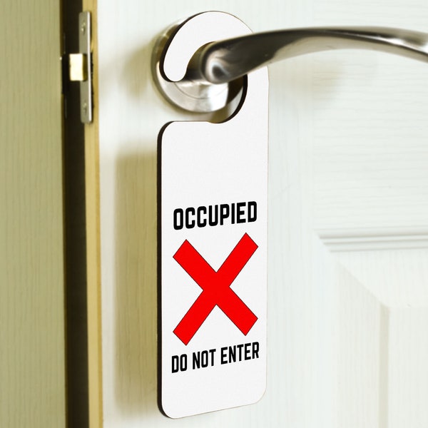 Besetzt, nicht betreten – Türschild aus Sperrholz – Professionelles Schild für Arbeit & Home-Office (doorh-ha23-ocu)