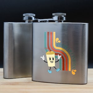 Pour Decisions – Retro Style Stainless Steel Hip Flask – Perfect for Family and Friends (hip-ha23-pourdec)