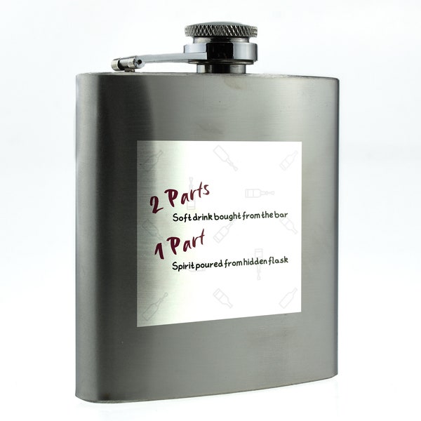 Hide Your Drink – Novelty Stainless Steel Hip Flask – Perfect for Family and Friends (hip-ds23-2part)