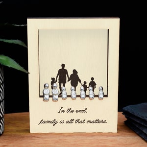 In the End, Family is All That Matters - Family Plywood Ornament - Create Your Family Combination with 7 People (lrgpolo-ha23-famismatt)