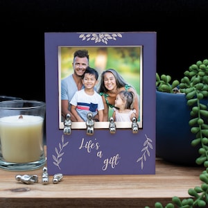 Life&#39;s a Gift - We Made a Family Photo Frame, Free Standing Home Ornament, Create Your Own Family Combination