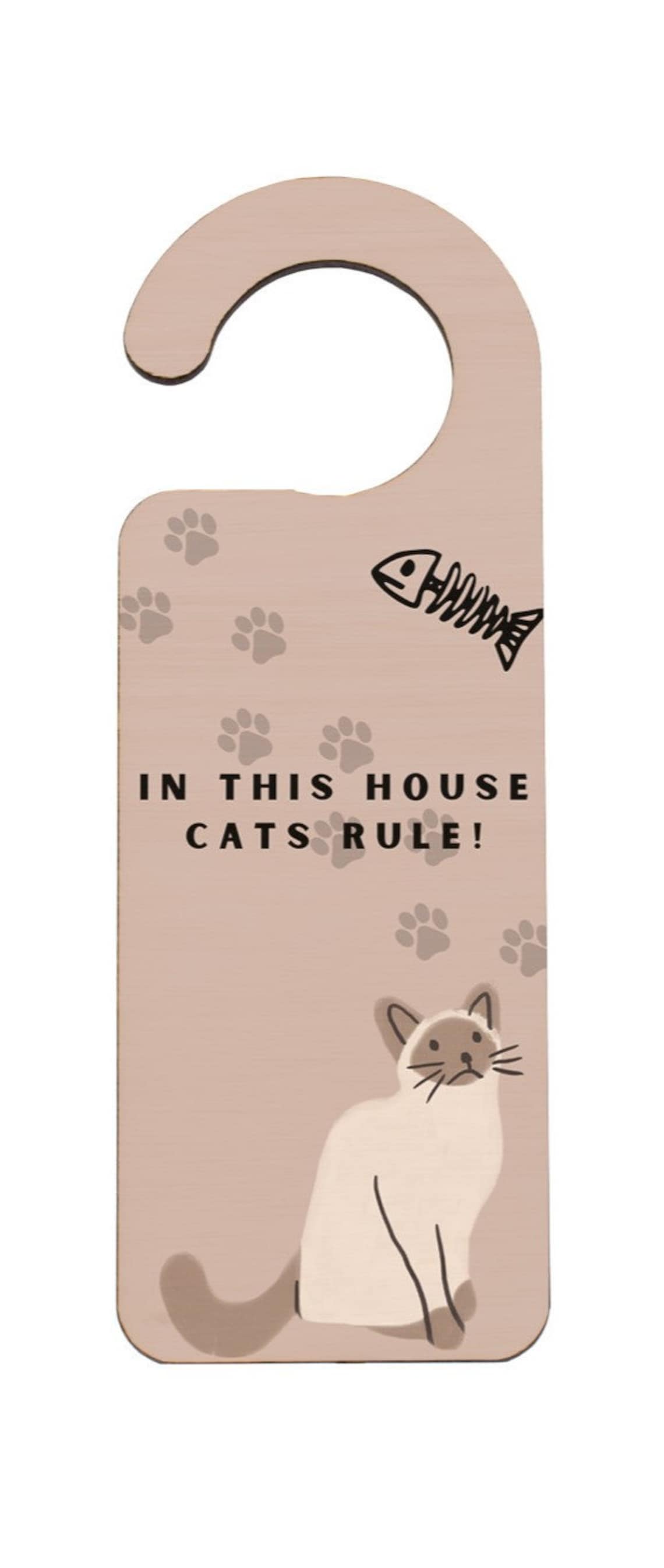 Cat Lady Sign - Funny Cat Sign 'in This House Cats Rule' | Door Handle ...