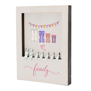 Family - Family Plywood Ornament - Customise Your Own Family Combination with 7 People Set - Home Decor (lrgpolo-ha23-wellfam)