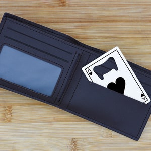 Stainless Steel Bottle Opener - Wallet Size & Ace Design - Perfect for Birthday or Father&#39;s Day - Must-Have Stocking Stuffer for Beer Lovers