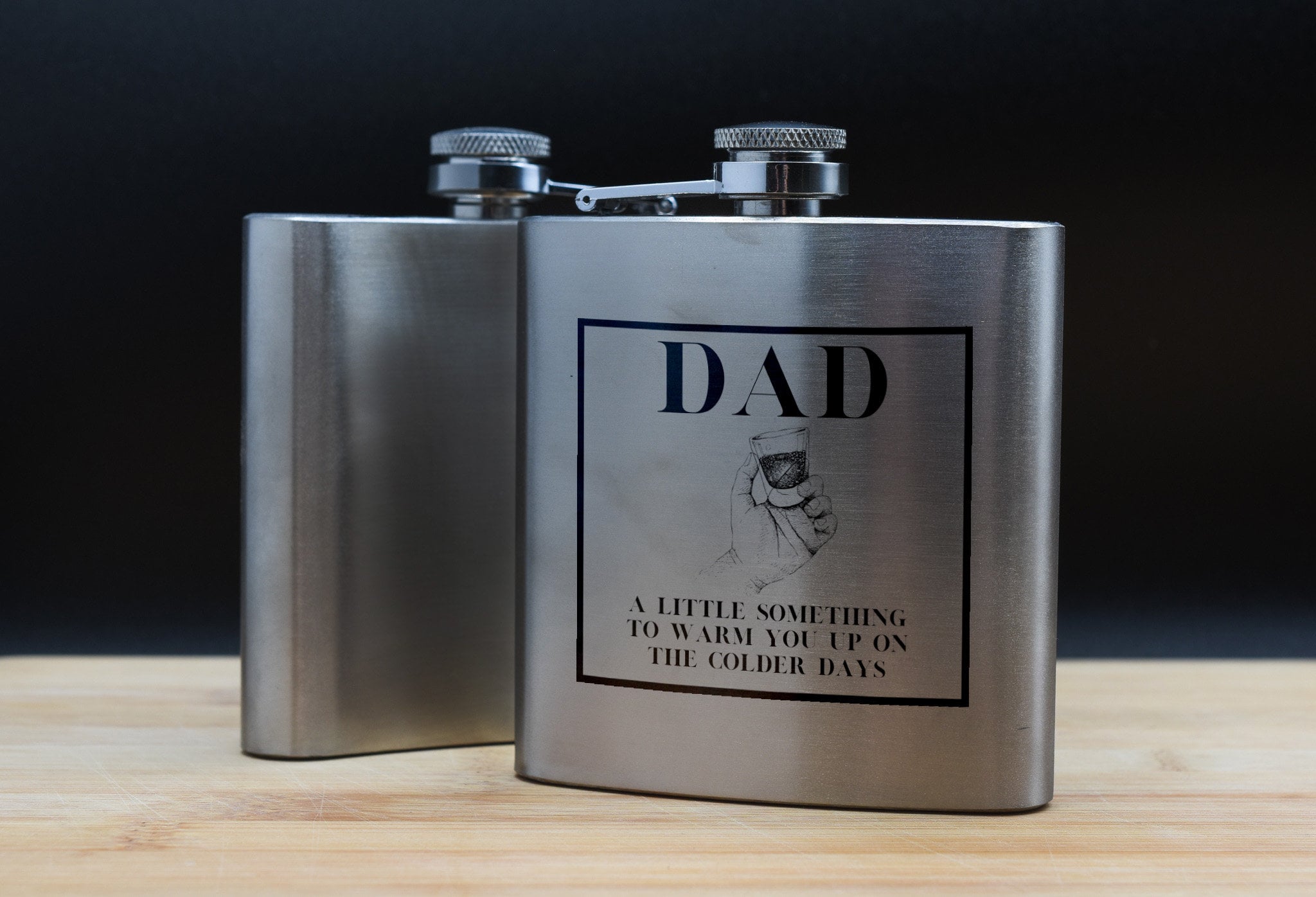 6oz Hip Flasks (6-Ounce) | Personalised 6oz Hip Flask In Pewter - Foto 5