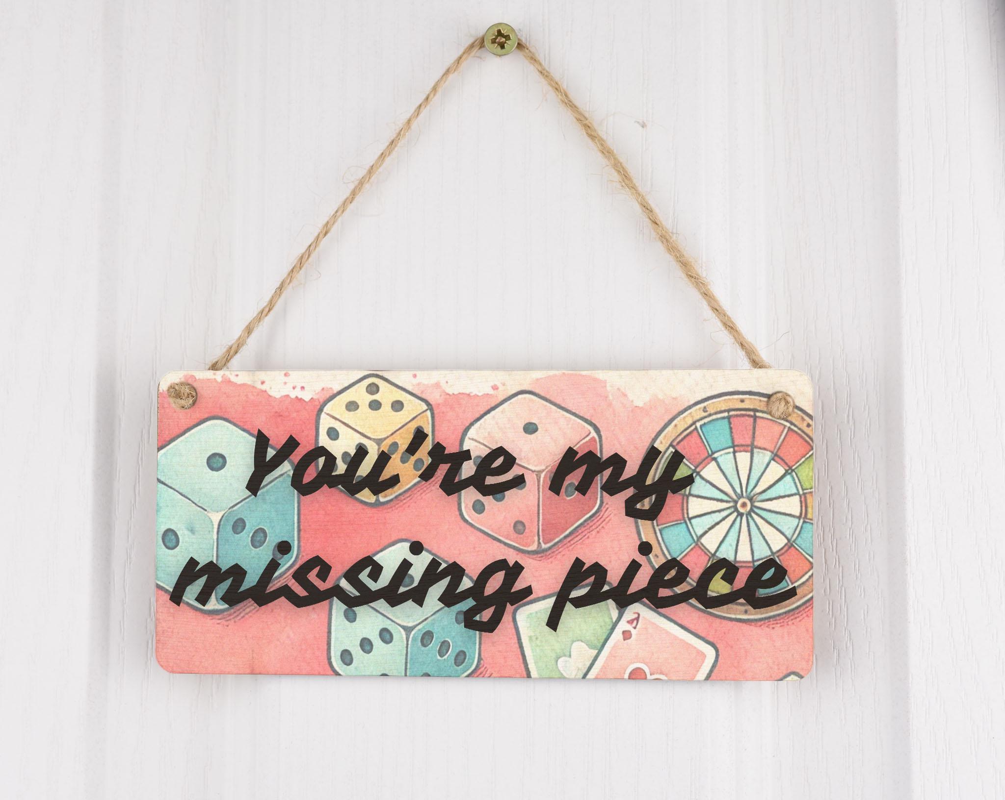 You Are My Missing Piece - Personalized Custom Sparkly Rose