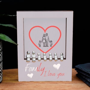 Family I Love You - Family Plywood Ornament - Create Your Own Family Combination with 7 People Set (lrgpolo-ha23-ily)