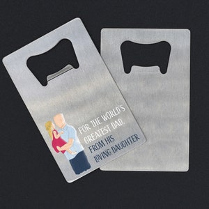 Worlds Greatest Dad - Full Colour Stainless Steel Wallet Bottle Opener - Perfect For Fathers Day