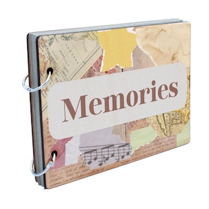 Autumn Memories Collection: Wooden Cover Scrapbook with 25 Recycled Pages (scrap-ha23-ripmemsrg)