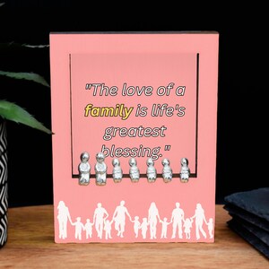 The Love Of A Family - Family Plywood Ornament – Create Your Family Combination with 7 People Set (lrgpolo-ds23-greatbless)