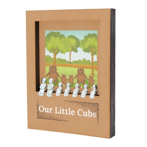 Our Little Cubs - Family Plywood Ornament – Create Your Family Combination with 7 People Set (lrgpolo-ds23-cubs)