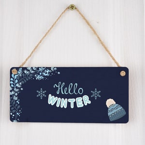 Winter Wonderland Hanging Sign - Festive Plywood Christmas Wall Decor