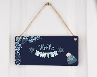 Winter Wonderland Hanging Sign - Festive Plywood Christmas Wall Decor