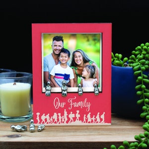 Our Family - Family Plywood Ornament - Customise to Your Own Family Combination with 7 People Set (inpolo-ds23-ourfamred)