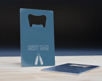 Best Man - Stainless Steel Bottle Opener - Best Man Wedding Favour Idea (boop-ds23-bestblue)