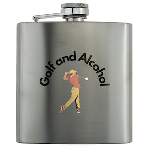 &quot;Golf und Alkohol - Edelstahl-Flachmann für &quot;&quot;Golf Lover&quot;&quot; - Perfekt für Familie und Freunde&quot;