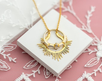 Sun Ring Holder Necklace: Gold Ring Keeper, Valentines Day Gift for Nurse