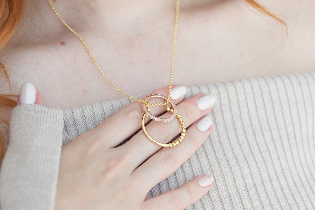 Birthday Gift Necklace Ring Holder Gold Ring Holder Necklace Gold Ring Keeper Necklace Gift for