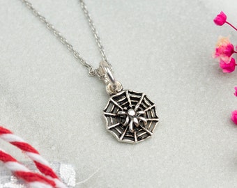 Sterling Silver Spider Necklace: Whimsical Unisex Jewelry Gift