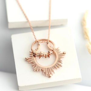 Sterling Silver Sun Ring Holder Necklace: Safe Ring Keeper Pendant image 3