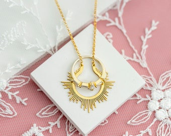 Sun Ring Holder Necklace Pregnant Women Gift Gold Ring Keeper Necklace For Nurse Wedding Ring Holder Gift For Vet Ring Saver Necklace