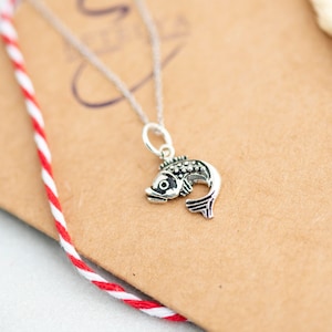Sterling Silver Tiny Fish Necklace: Animal Sea Jewelry Gift