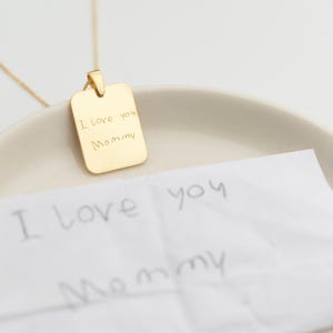 Custom Handwriting Necklace: Sterling Silver Engraved Keepsake