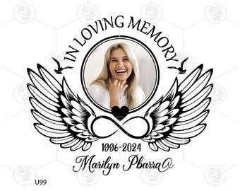 Angel Wings In Loving Memory SVG PNG: Memorial Clipart (Digital Download)