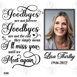 Memorial Picture Frame SVG: Goodbye Quotes, Customizable Clipart (Digital Download)