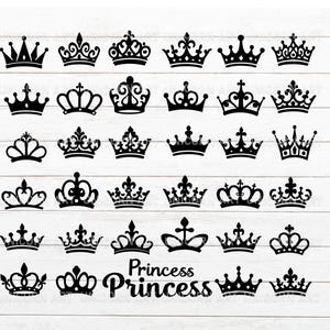 Princess Crown Clipart: Royal Tiara SVG, PNG Bundle (Digital Download)