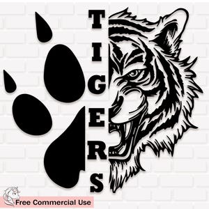 Tiger Head SVG PNG: Mascot Clipart, Shirt Design - Cricut Silhouette, Digital Download