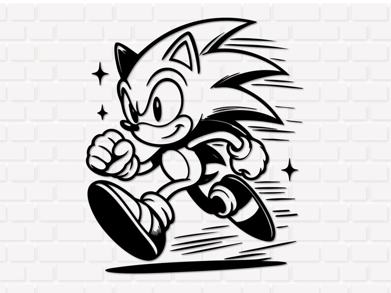 Sonic the Hedgehog SVG PNG: Sonic Outline Clipart - Cricut Silhouette ...