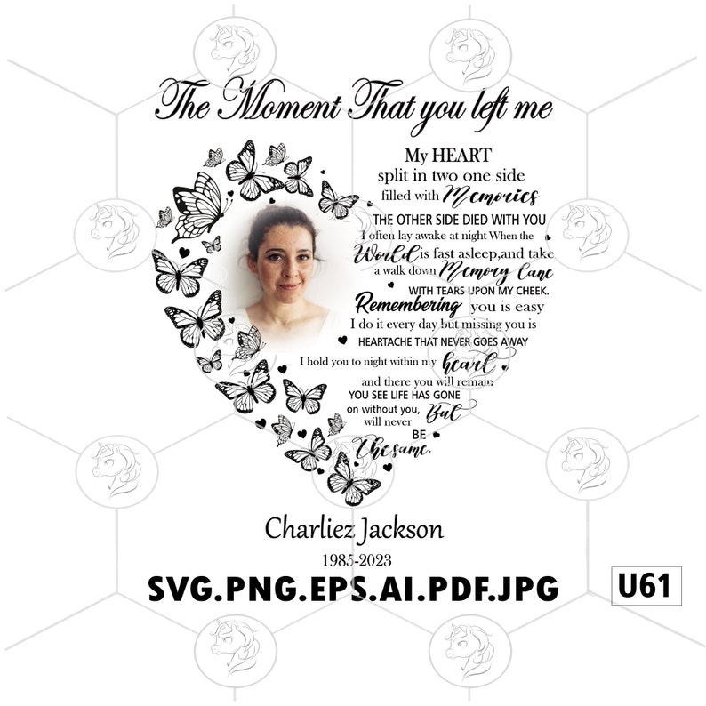 Heart Butterflies Flying Symbol With Round Picture Frame SVG, the