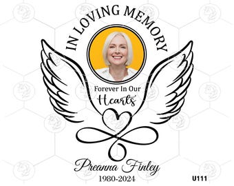 Angel Wings Memorial SVG PNG: Infinity Heart Picture Frame (Digital Download)