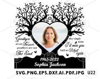 Goodbyes Are Not Forever Svg, Memorial Heart Frame Svg, Memorial Heart Tree Svg, In Loving Memory Svg, In Memory Svg, In Memory Of Svg