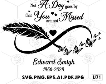 Not A Day Goes By That You Are Not Missed, In Memory Of Svg, In Loving Memory Svg, Memorial Quotes, Memorial Svg, In Memory Of Png, Rip Svg