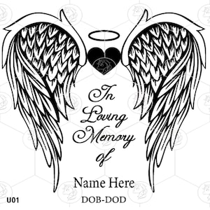 Angel Wings Memorial SVG: In Loving Memory Design (Digital Download)