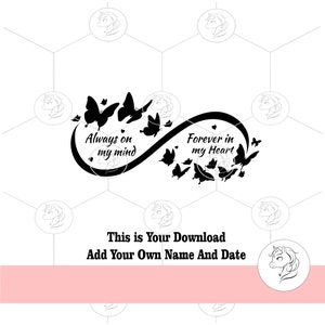 Always on My Mind Forever in My Heart SVG PNG, Butterfly Infinity Meditation Spiritual Religious ...