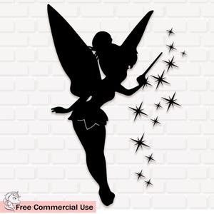Tinkerbell SVG Clipart: Princess Fairy Silhouette (Digital Download)