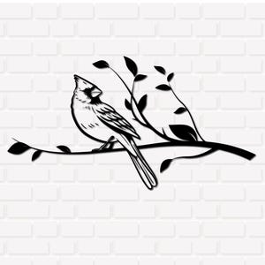 Cardinal Bird on Branch Svg, Cricut (Digital Download)