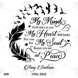 Memorial Feather & Birds SVG PNG: In Loving Memory Clipart (Digital Download)