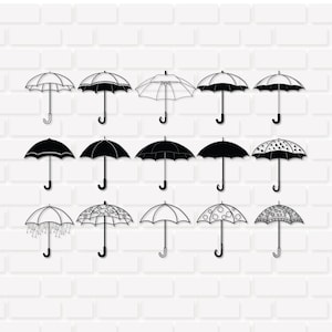 Umbrella SVG Bundle: Logo Icon, Cricut, PNG (Instant Download)