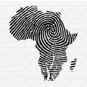 Vingerafdruk Afrika SVG, kaart van Afrika Svg, Afrika vingerafdruk kaart Svg, Cricut, Instant Download, png
