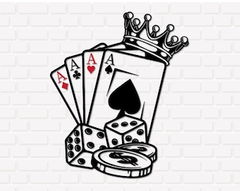 Playing Cards SVG PNG: Poker Cards Clipart (Digital Download)