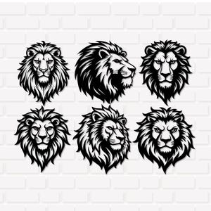 Lion Head Svg Bundle, Lions Svg, Lion Face Svg, King Lion Svg, Roaring Lion Head Svg, Cricut, Instant Download, Png
