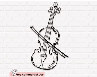 Violin Svg, Musical Instrument Svg, Violin Png, Violin Outline Clipart, Music Svg, Violin logo, Cricut, Instant Download, Png