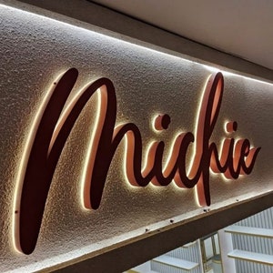 Custom Backlit Sign Backlit Business Sign Laser cut Sign Metal Sign Outdoor Business Sign Wall Logo Sign 3D Logo Custom Sign 画像 4