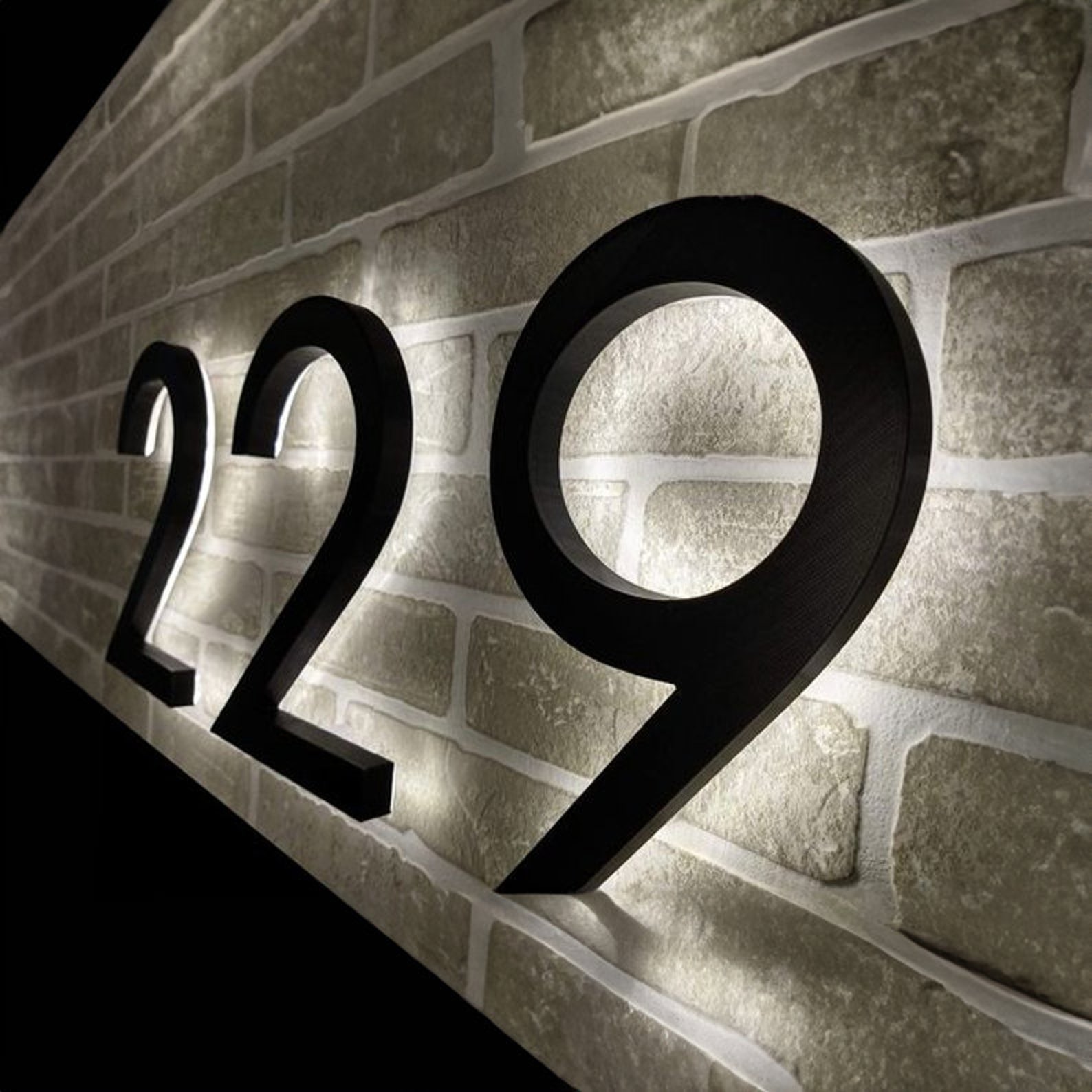 Address Sign LED House Number Sign Modern House Numbers LED Light Mod